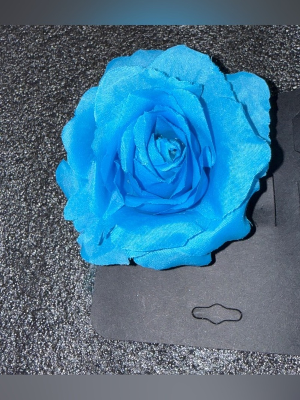 Bright Blue Fabric Rose Hair Clip/Pin
